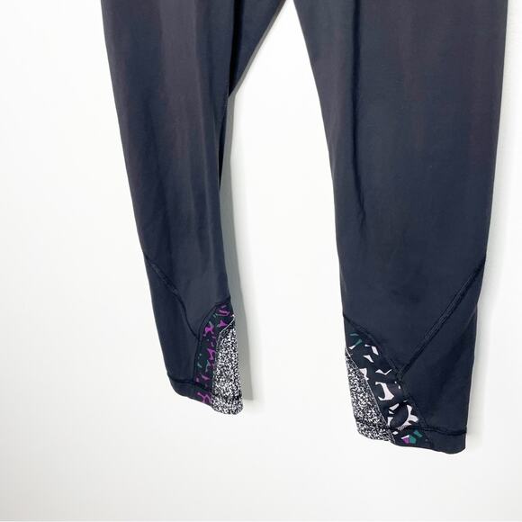 LULULEMON Run Inspire Crop II Black Purple Teal 6 - Picture 2 of 6